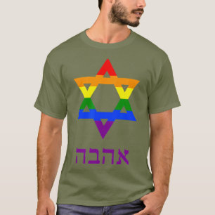 Gay Pride Jüdischer Stern der hebräischen Liebe- T-Shirt