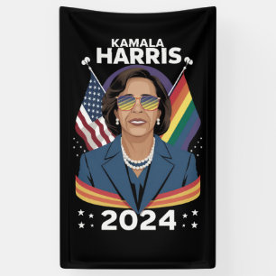 Gay Pride Kamala Harris 2024 Vizepräsident LGBTQ+ Banner