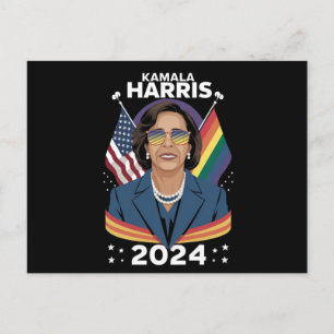 Gay Pride Kamala Harris 2024 Vizepräsident LGBTQ+ Postkarte