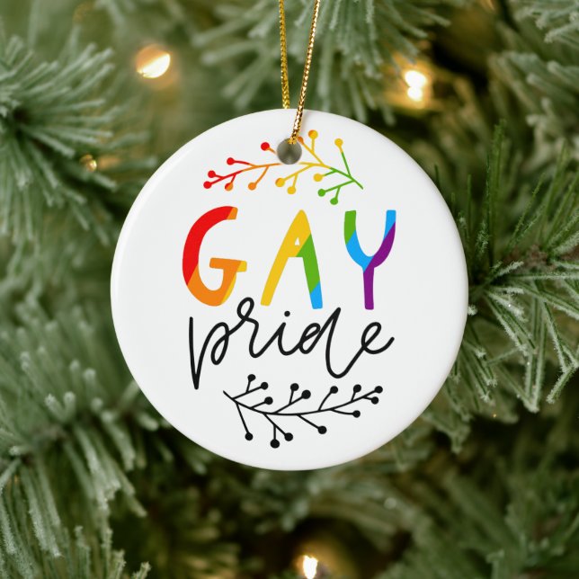 Gay Pride Keramik Ornament (Baum)