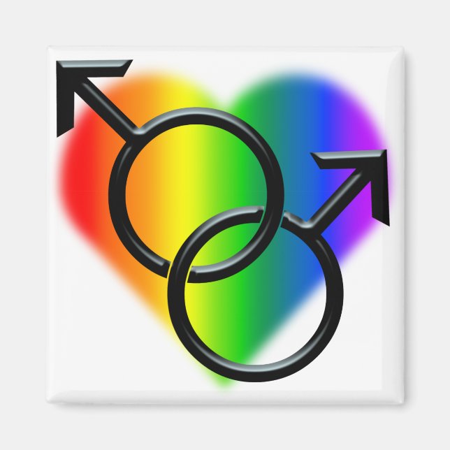 Gay Pride Kühlschrankmagnet Herren Rainbow Liebe M Magnet (Vorne)