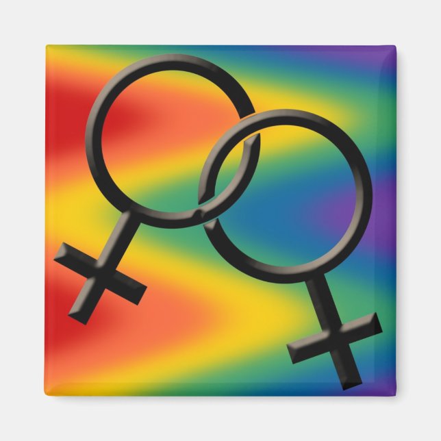 Gay Pride Kühlschrankmagnet Rainbow Lady Liebe Mag Magnet (Vorne)