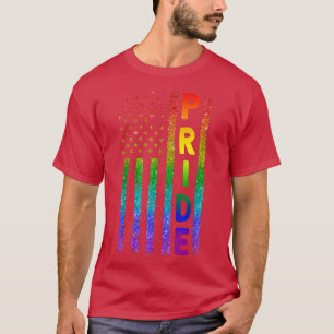 Gay Pride Lesbian USA Flaggenglieder T-Shirt