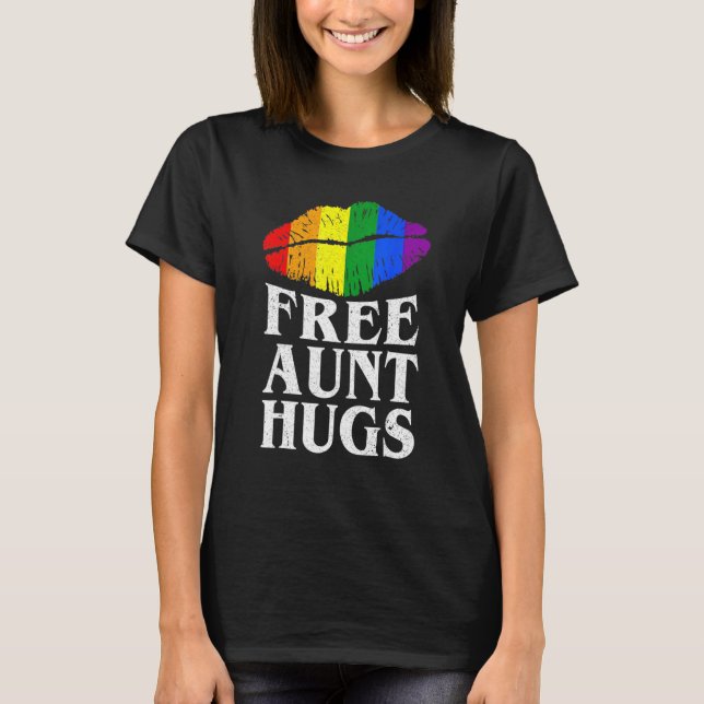 Gay Pride Lesbische Regenbogenlips LGBTQ Free Tant T-Shirt (Vorderseite)
