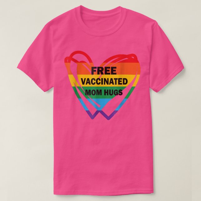 Gay Pride Lesbischer Freigeimpfter Mama Schläger P T-Shirt (Design vorne)