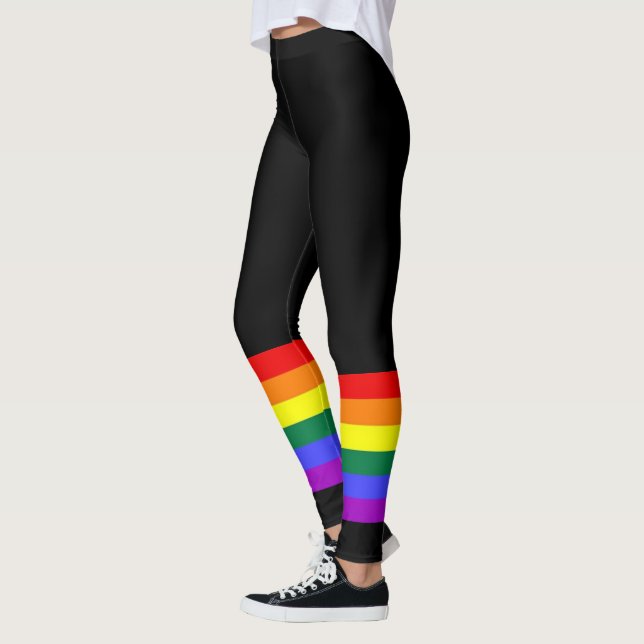 Gay Pride LGBT Farbiger Regenbogen Leggings (Links)