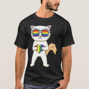 Gay Pride LGBT Heart Turkish Van Cat Eigentümer T-Shirt
