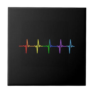 Gay Pride LGBT Heartbeat Puls 4 Fliese
