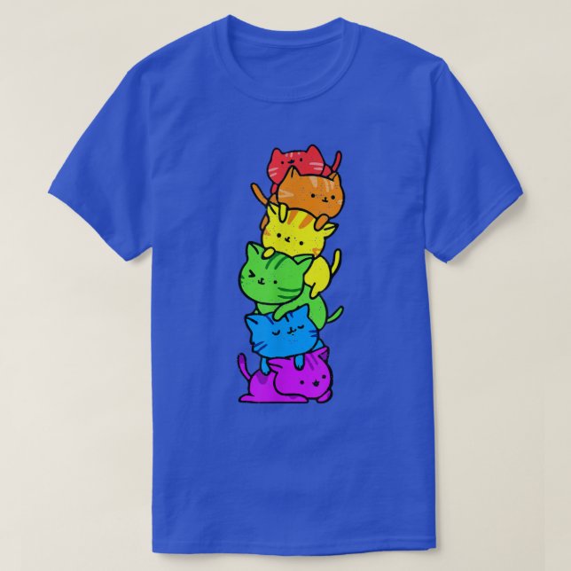 Gay Pride LGBT Kawaii Cats Pile Niedlich Anime Rai T-Shirt (Design vorne)