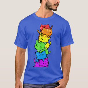 Gay Pride LGBT Kawaii Cats Pile Niedlich Anime Rai T-Shirt