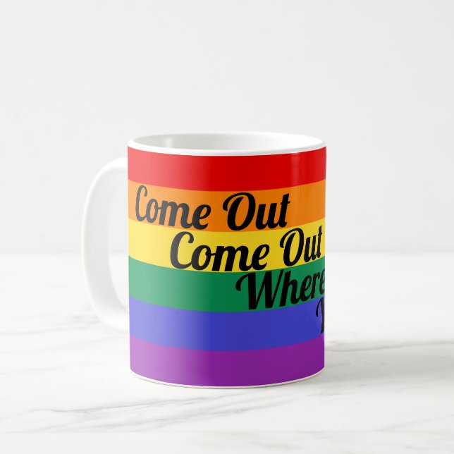 Gay Pride LGBT kommen Kaffeetasse (Vorderseite Links)