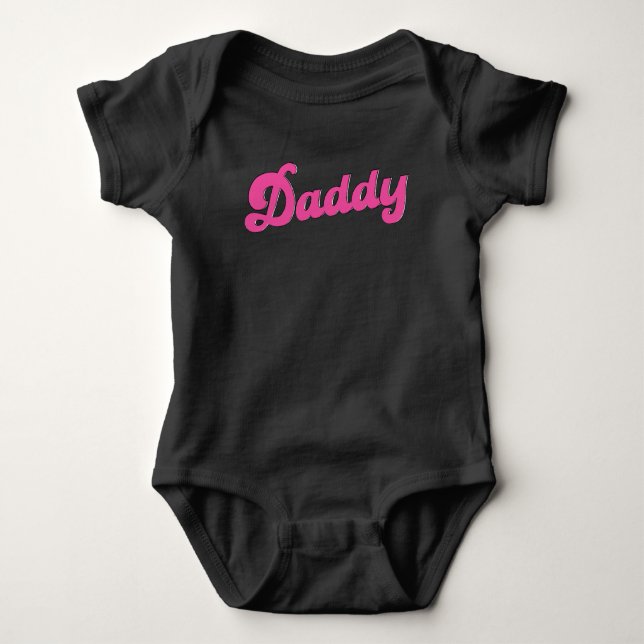 Gay Pride LGBT Pink Bear Gay Daddy Baby Strampler (Vorderseite)