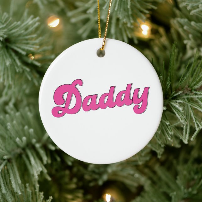 Gay Pride LGBT Pink Bear Gay Daddy Keramik Ornament (Baum)