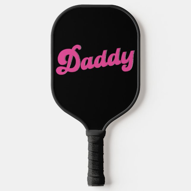 Gay Pride LGBT Pink Bear Gay Daddy Pickleball Schläger (Vorderseite)