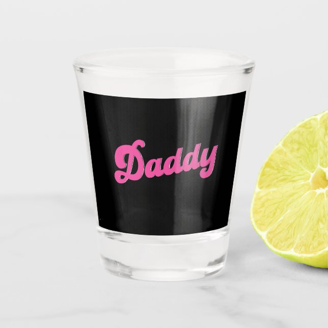Gay Pride LGBT Pink Bear Gay Daddy Schnapsglas (Vorderseite)