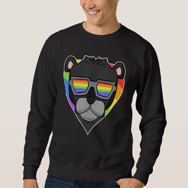 Gay Pride LGBT Rainbow - Black panther - LGBT Hear Sweatshirt (Vorderseite)