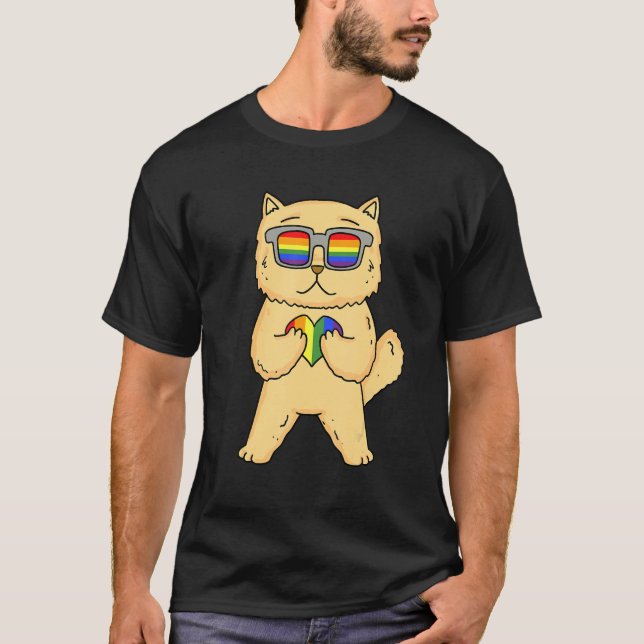 Gay Pride LGBT Rainbow - Cat Breed Persian - LGBT  T-Shirt (Vorderseite)