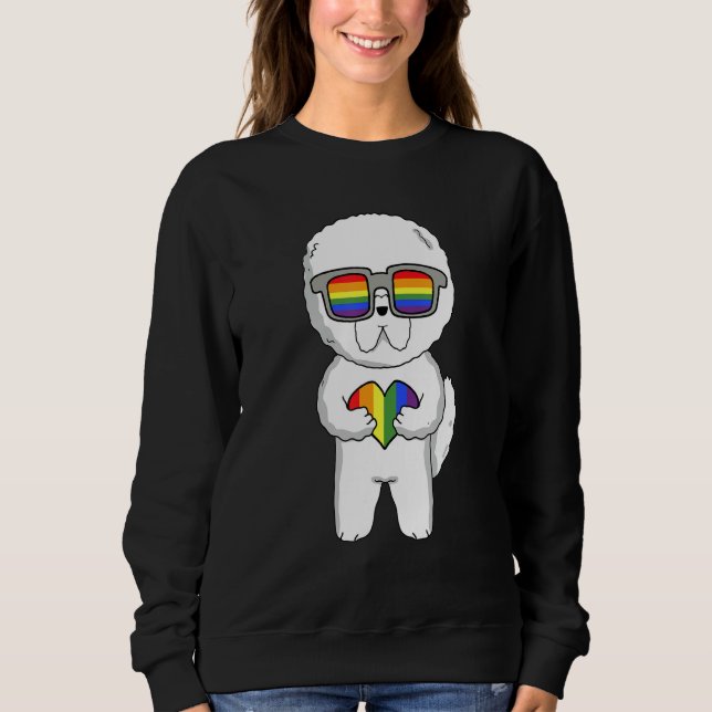Gay Pride LGBT Rainbow - Dog Breed Bichon Frize -  Sweatshirt (Vorderseite)