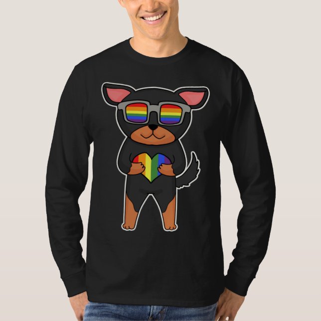 Gay Pride LGBT Rainbow  Dog Breed Lancashire  LGBT T-Shirt (Vorderseite)
