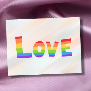 Gay Pride LGBT rainbow flag Love is Love LGBTQ Postkarte