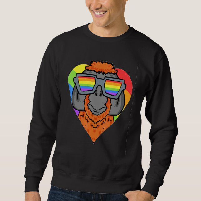 Gay Pride LGBT Rainbow -Urangutan Monkey - LGBT He Sweatshirt (Vorderseite)