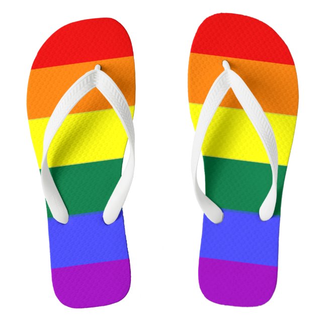 Gay Pride LGBT-Regenbogenflagge Flip Flops (Fußbett)