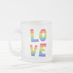 Gay Pride LGBT Regenbogenflagge Liebe Liebe LGBTQ Mattglastasse
