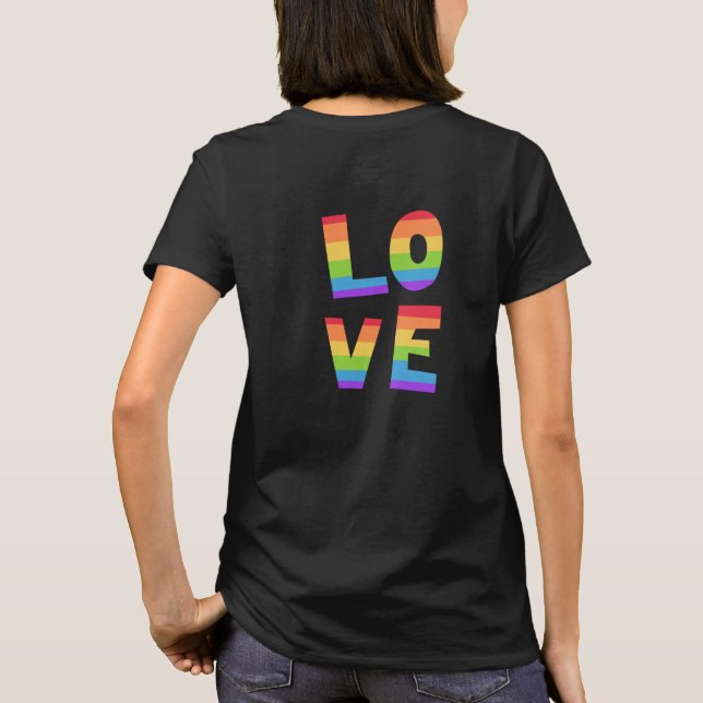 Gay Pride LGBT Regenbogenflagge Liebe Liebe LGBTQ T-Shirt (Rückseite)
