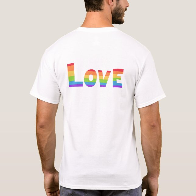 Gay Pride LGBT Regenbogenflagge Liebe Liebe LGBTQ T-Shirt (Rückseite)
