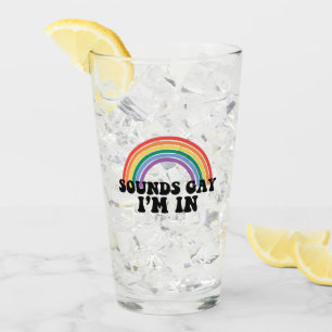 Gay Pride LGBT Regenbogenklänge Gay Ich bin dabei Glas
