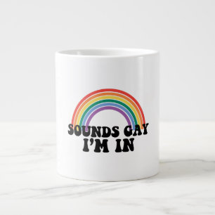 Gay Pride LGBT Regenbogenklänge Gay Ich bin dabei Jumbo-Tasse