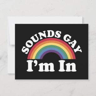 Gay Pride LGBT Regenbogenklänge Gay Ich bin dabei  Postkarte