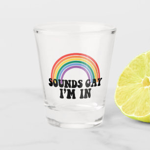 Gay Pride LGBT Regenbogenklänge Gay Ich bin dabei Schnapsglas