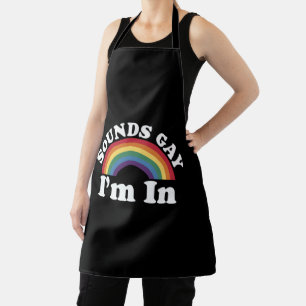 Gay Pride LGBT Regenbogenklänge Gay Ich bin dabei Schürze