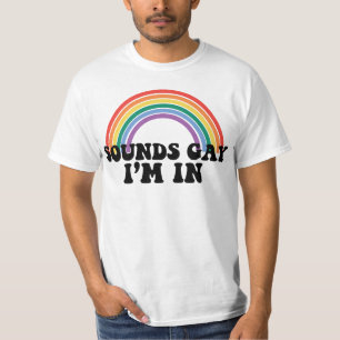 Gay Pride LGBT Regenbogenklänge Gay Ich bin dabei T-Shirt