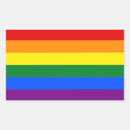 Gay Pride LGBT Regenbogenstreifen farbige Flagge Rechteckiger Aufkleber