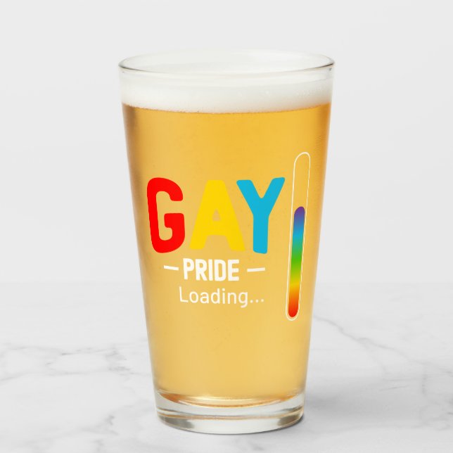 Gay Pride LGBT Trans Beer Liebhaber Glas (Vorne (Gefüllt))