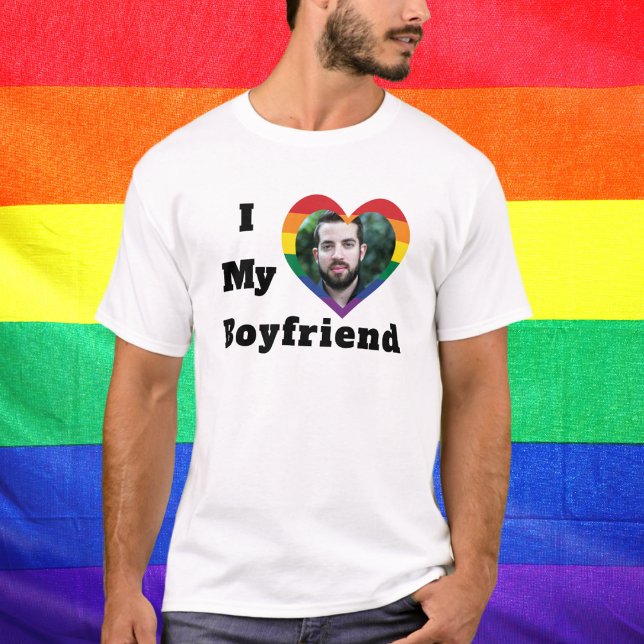 Gay Pride LGBTQ Benutzerdefiniertes Foto I Liebe M T-Shirt (Von Creator hochgeladen)