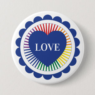 Gay Pride LGBTQ Regenbogen Herz Liebe Button
