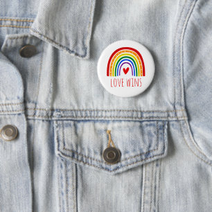 Gay Pride Liebe gewinnt LGBT Rainbow Button