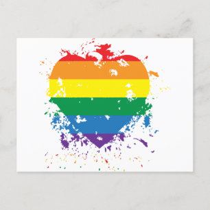 Gay Pride Liebe Herz Einladungspostkarte
