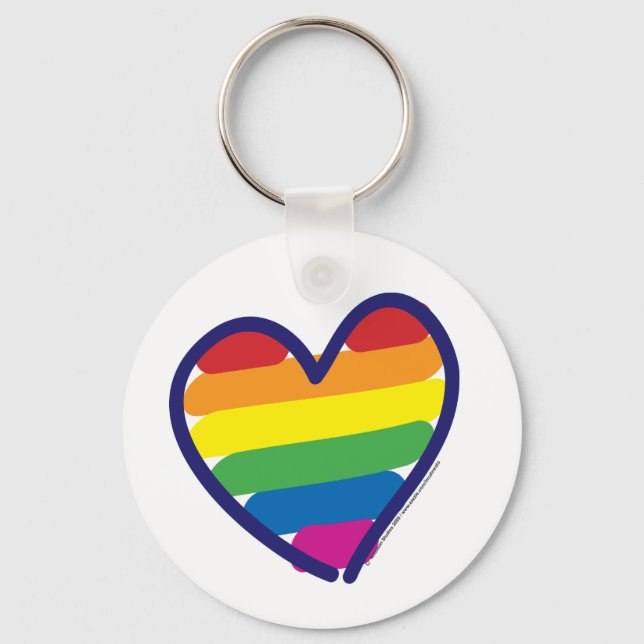 Gay Pride Liebe Herz Schlüsselanhänger (Vorderseite)