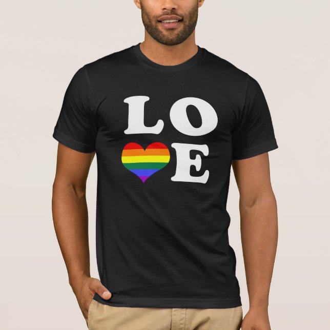 Gay Pride Liebe Herz T-Shirt (Vorderseite)