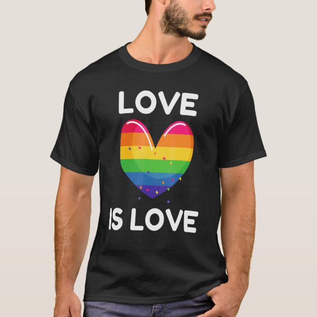 Gay Pride Liebe ist Liebe Männer Frauen Lgbtq Rain T-Shirt (Vorderseite)