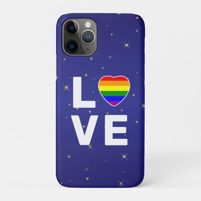Gay Pride Liebe Regenbogen Herz Case-Mate iPhone Hülle (Rückseite)