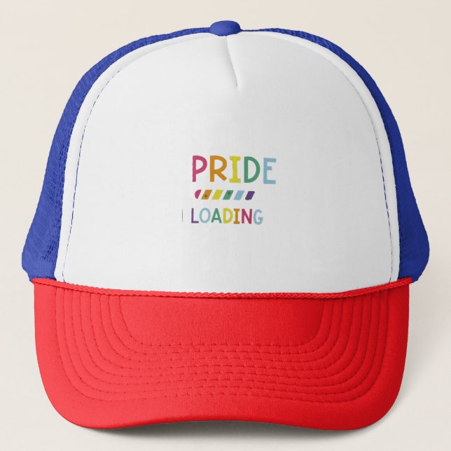Gay Pride Loading Funny Gay Pride Truckerkappe (Vorderseite)