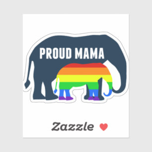 Gay Pride Mama Proud LGBT Mama Elephant Aufkleber