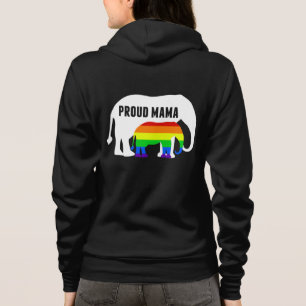 Gay Pride Mama Proud Mama Elephant Rainbow LGBTQ Hoodie