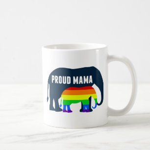 Gay Pride Mama Proud Mama Elephant Rainbow LGBTQ Kaffeetasse