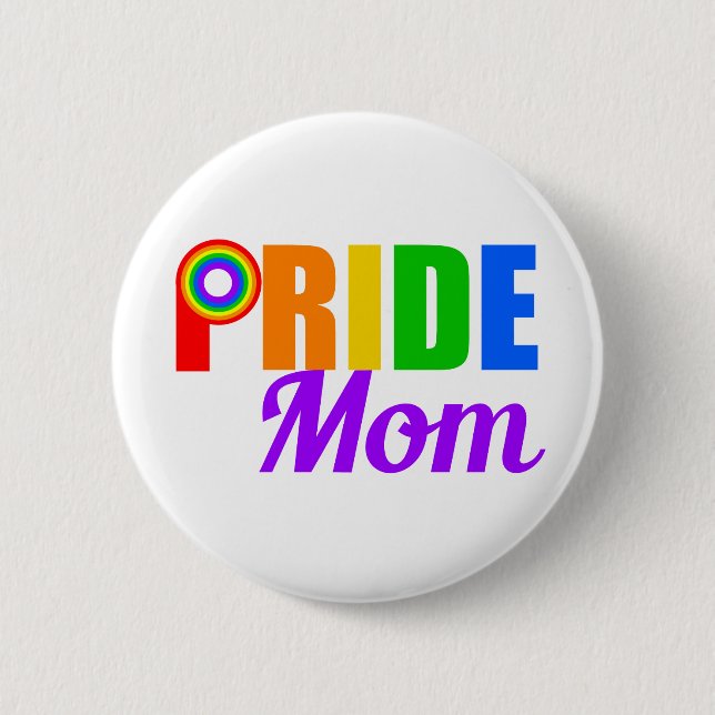 Gay Pride Mama Regenbogen Button (Vorderseite)